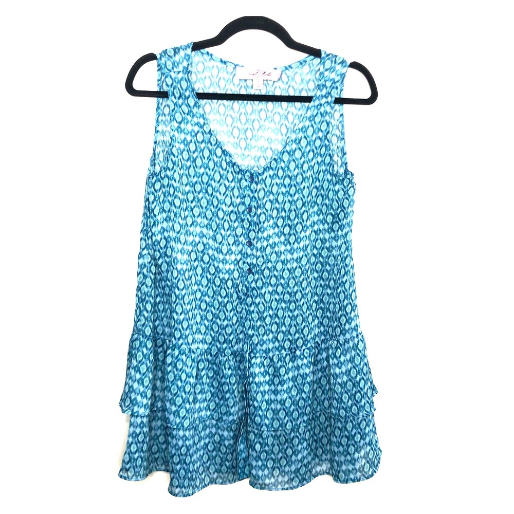 💍Nicole Richie Blue Print Sleeveless Dress